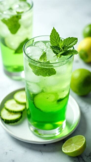 refreshing cucumber mint beverage